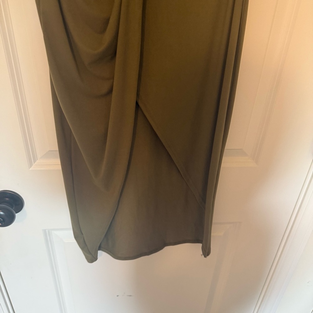 Yelete Khaki Midi Skirt for Women - Picture 3 of 7